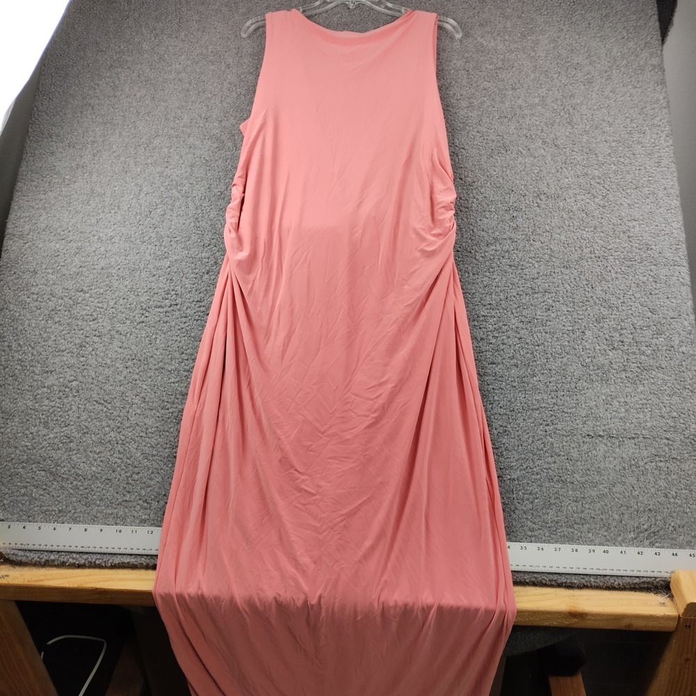 Express Maxi Dress Sz XL Draped Twist Back Sleeveless Pink Stretch NWT
